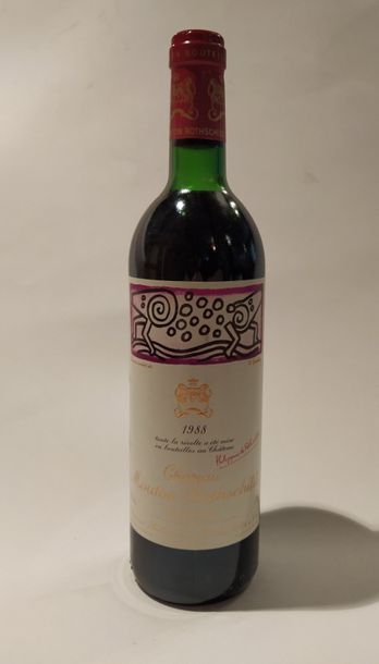 null 1 Bottles CHÂTEAU MOUTON ROTHSCHILD 1er GCC - Pauillac 1988

Slightly low l...
