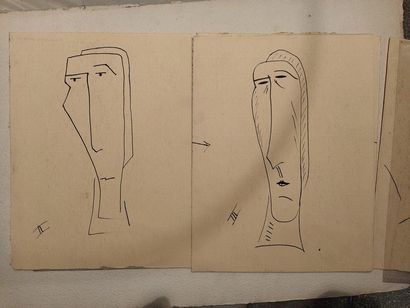 Alberto Viani (1906-1989) 
Studi du Carriatide
Suite de 4 dessins sur papier vergé....