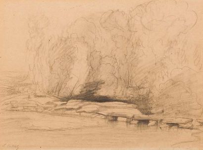 Louis CABAT (1812-1893) 
Landscapes
Set of five lead pencil leads on paper.
Signed...