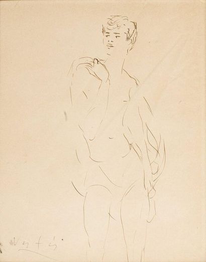 Marcel VERTES (1895-1961) 
Ephebe
Ink on paper. Signed lower left