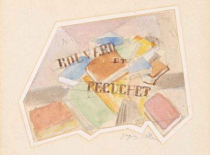 Jacques VILLON (1875-1963) 
Bouvard et Pecuchet Aquarelle sur papier.
Signée
19x23,5...