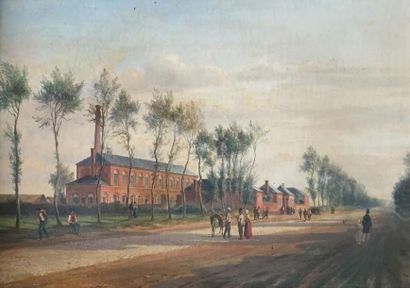 Justin Pierre OUVRIÉ(1806-1879) 
The Oil on Canvas factory
. Signed lower left
H....