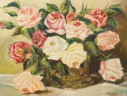 Odette BRUNEAU (1891-1984) 
Bouquet
Huile sur toile. Signé et daté 46 en bas à droite.
39...