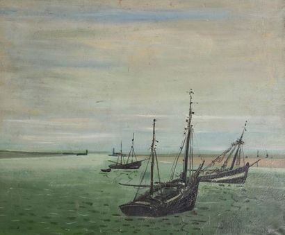 André DERAIN (1880-1954) 
Gravelines. Entrance to the port-1934-35
Oil on canvas....