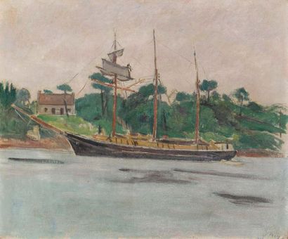 Jean PUY (1876-1960) 
Boat Oil on canvas.
Signed and dated 1912 lower right 46,5...