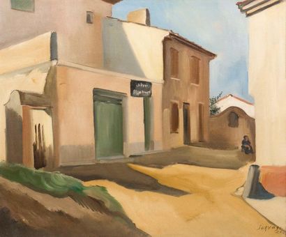 Leopold SURVAGE (1879-1968) 
Rue de Village-1926
Huile sur toile. Signé en bas à...