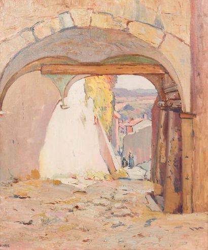 P. LAURENT (XIX-XXème siècle) 
Ruelle en Provence
Huile sur toile
61x50 cm