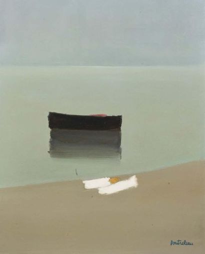 Pierre DOUTRELEAU (Né en 1938) 
La barque
Huile sur toile
61x50 cm