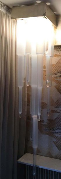 CARLO NASON (NÉ EN 1936) Suspension composed of ten columns of nested tubes in opalescent...