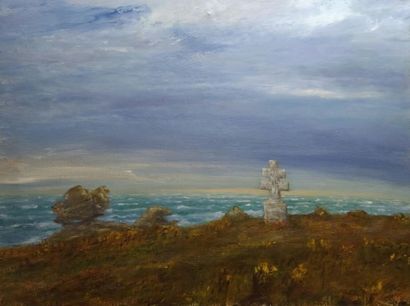 Jean KAZAZIAN (né en 1925) Loraine Cross by the sea
Oil on canvas
46 x 61cm