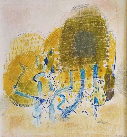 GUSTAV BOLIN (1920-1999) Pastel and pencil on paper trees
. Signed lower right
44.5...