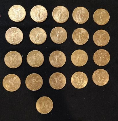 null MEXIQUE 50 pesos: 21 exemplaires. 1922, 1927, 1928 (2 ex.), 1943 (3 ex.), 1944...