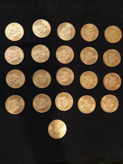 null MEXIQUE 50 pesos: 21 exemplaires. 1922, 1927, 1928 (2 ex.), 1943 (3 ex.), 1944...