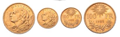 null CONFÉDÉRATION 100 gold francs. Bern. 1925. 32,25 g.
A/ Maiden's head against...