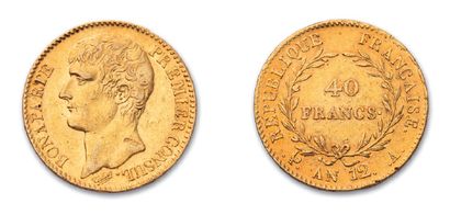 null CONSULAT (1799-1804) 40 francs or. An 12. Paris.
G. 1080. TTB.