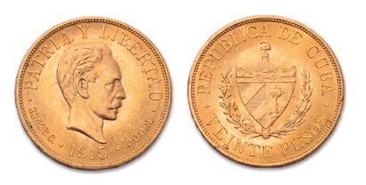 null CUBA 20 gold pesos. 1915. Fr. 1. Superb.