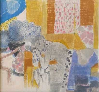 GUSTAV BOLIN (1920-1999) Femme endormie

Pastel et crayon sur papier. Signé en bas...