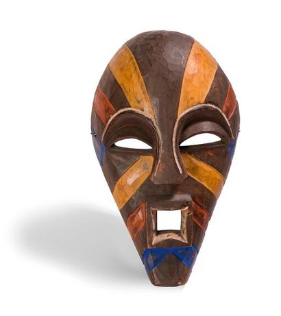 null Polychrome red black and white mask 

In the style of the Songye people. Democratic...