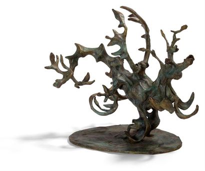 JOSE MARIA DAVID (1944-2015) Hippocampe feuille

Sculpture en bronze à patine verte....