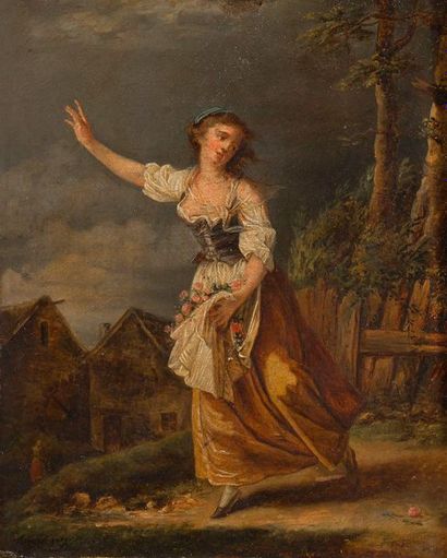 *ANAIS, 1830 The flower picker

On its original canvas

19 x 15 cm

Signed and dated...