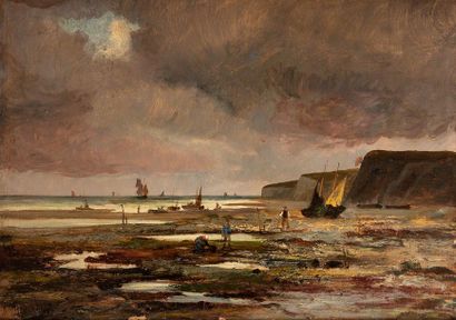 J. MEISNBERG. (XIXème siècle) A marée basse 

Huile sur toile. Signé en bas à gauche.

62...