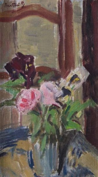 Bertrand PY (1895-1973) The Bouquet 

Oil on canvas.

Signed top left 28,5 x 16 ...