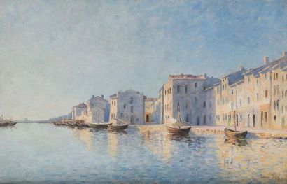 - Johannès SON (1859 - 1942) 
The docks
Oil on canvas. Signed lower right.
35 x 55...