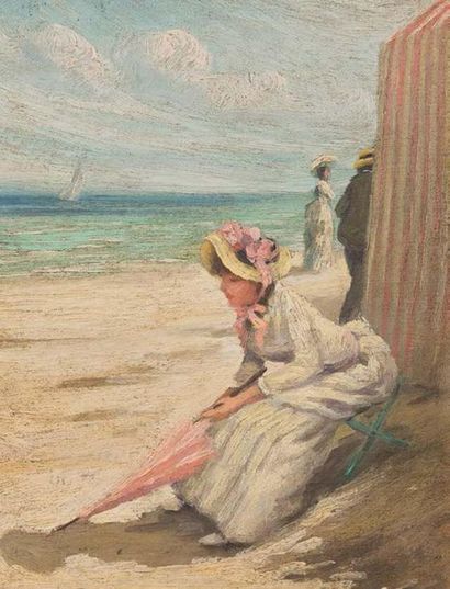 - Fernand LABAT (1899- ?) 
Femme assise
Huile sur toile, signée en bas à droite
61...