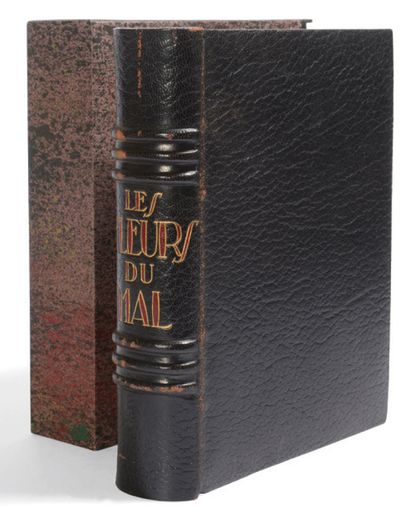 BAUDELAIRE. The Flowers of Evil. Kieffer, 1920. Ill. Domin. Early black morocco with...
