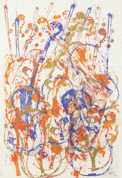 Fernandez ARMAN (1928 - 2005) 
Violins
Lithography. Signed lower right and numbered...