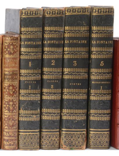 LA FONTAINE. Works. 1821. 6 volumes in-8, green calf of the time.