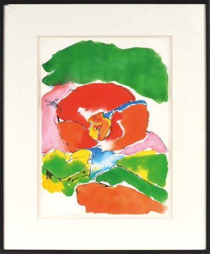 YASSE TABUCHI (1921-2009) 
Abstract composition - Circa 1970
Watercolour and ink...