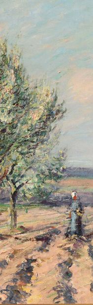 Gustave LOISEAU (1865 - 1935) 
La prairie au printemps – 1910 Huile sur toile. Signé...