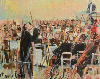 Maurice EMPI (né ne 1933) L'orchestre Huile sur toile. Signé en bas à gauche 40x33...