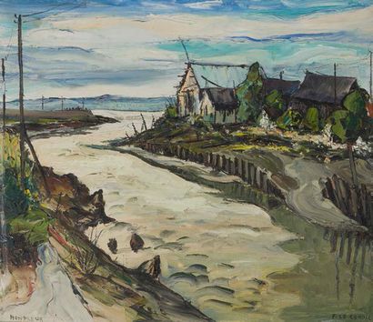 Francis LE COADIC (1912) Honfleur Oil on canvas. Signed lower right. 54,5 x 55 c...