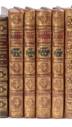 ÉRASME. Colloques. 1720. 6 volumes. Frontispice et vignettes.