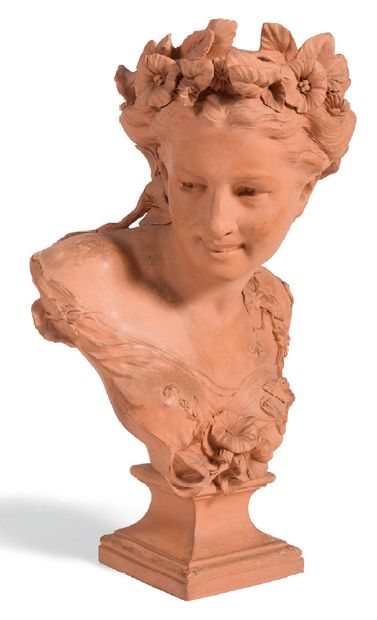 D'après Jean Baptiste CARPEAUX (1827 - 1875) 
Buste de Flore ou Printemps n°1
Epreuve...