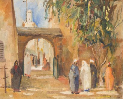 Louis J. CHAREYRE (XX) 
Casablanca. View of Medina
Oil on isorel. Signed and dated...