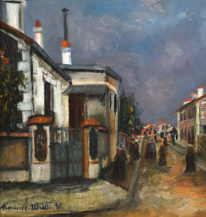 Maurice UTRILLO (1883-1955) 
Street in Sannois (Val d'Oise). 
 Vers 1916-1918
Oil...