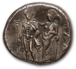 null CILICIA: Mallos (350-333 B.C.) Statere. 10,32 g.
Athena seated left. R/ Aphrodite...