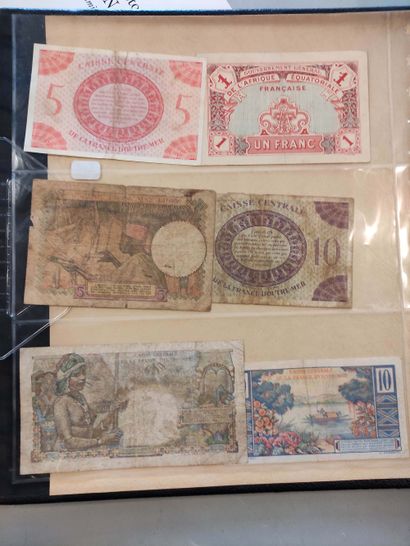 null FRENCH EQUATORIAL AFRICA/CAMEROON Set of 12 banknotes, including: 1 F of the...