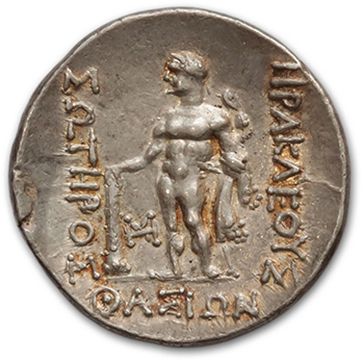 null ÎLES de THRACE: Thasos (ap. 146 av. J.-C.) Tétradrachme. 16,75 g.
Tête de Dionysos...