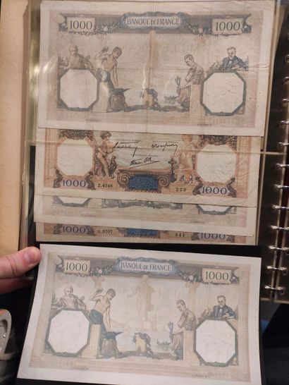 null Ensemble de 19 billets de 1.000 et 5.000 F dont 5.000 F du 8.12.1938 (F. 46),...