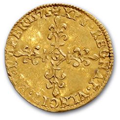 null Half gold shield with sun in the name of Charles IX. 1575. 1,67 g. 
 D. 1099....