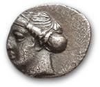 null ITALY LUCANY: Heraclea (380-281 BC)
Diobolus. 1.35 g.
Head of Athena helmeted...