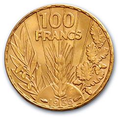 null 100 Francs or, type Bazor. 1935.
G. 1148. Superbe.
