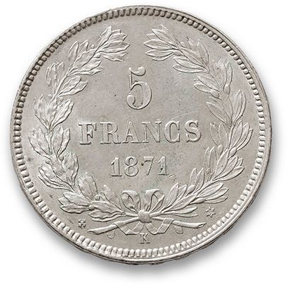 null 5 Francs type Ceres: 3 copies. 1870A (2 copies with and without legend) and...