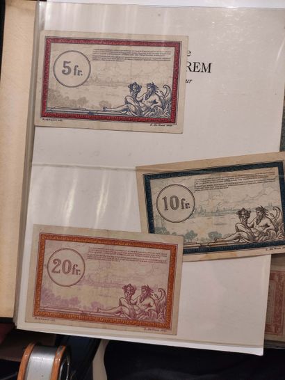 null Set of 13 banknotes of the Treasury to the Armies (1917/1919) and of the Railway...