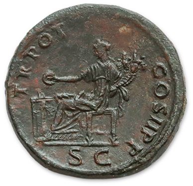 null TRAJAN (98-157)
Sesterce. Rome (99). 
 His head laureate right.
R/ Concord seated...
