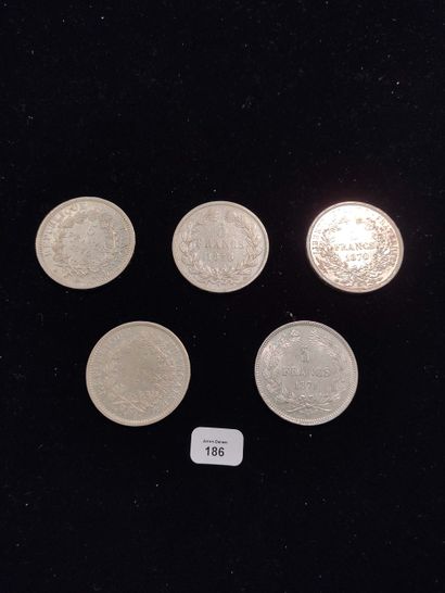 null 5 Francs type Ceres: 3 copies. 1870A (2 copies with and without legend) and...